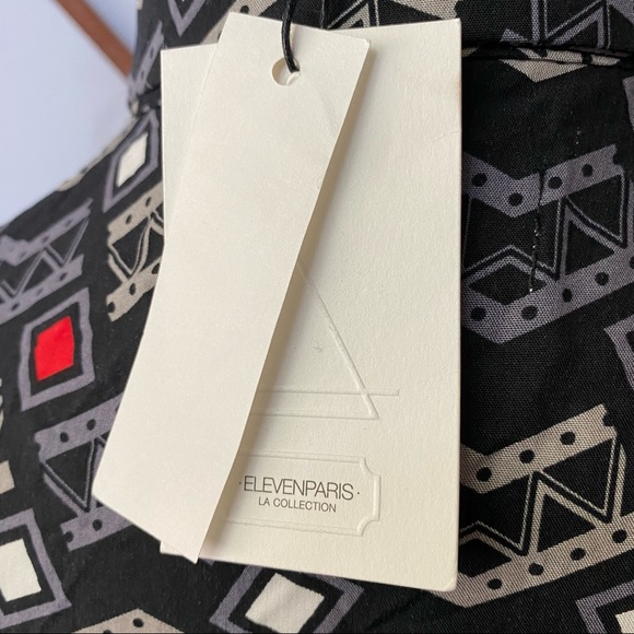 NWT Eleven Paris Geometric Viscose Snap Button Shirt - Picture 5 of 14